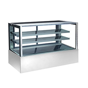 Standing up Commercial Glass Bakery Cake Display Cabinet Refrigerated